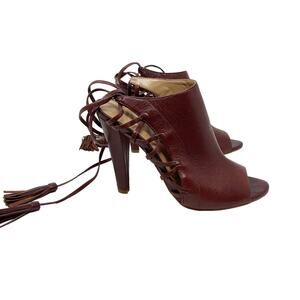 Banana Republic Womens 6.5 Brown Leather Deborah Lace Up Heels Cognac Gladiator